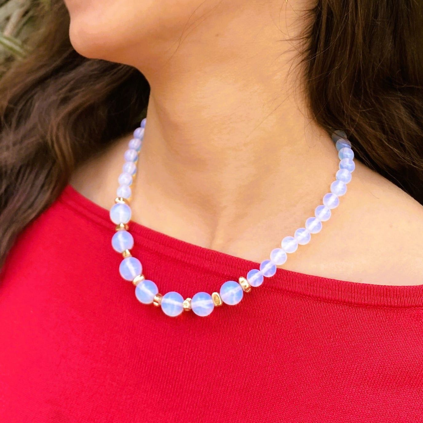 White Opal Necklace - GAIA - Jewellery Store