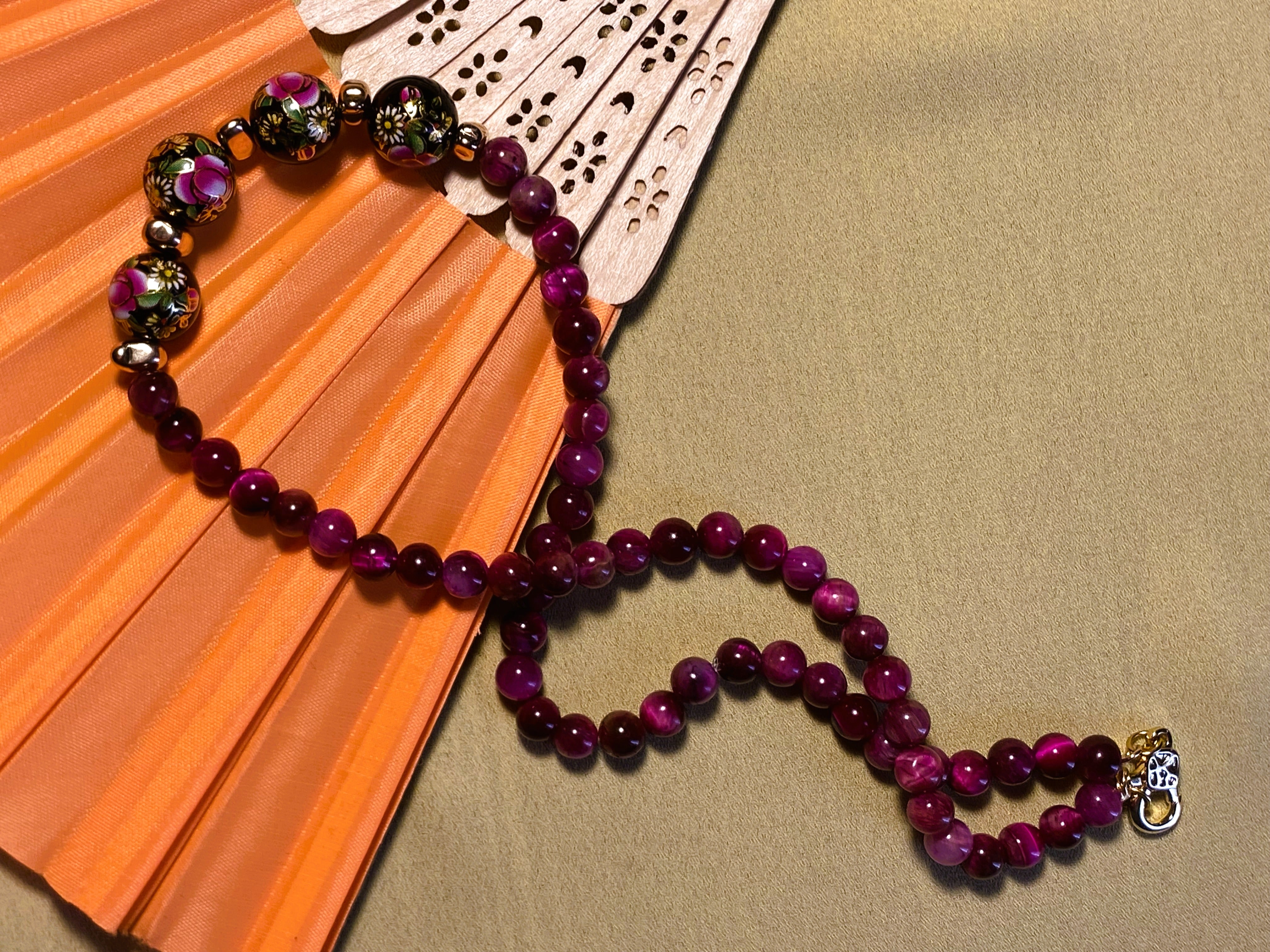 Pink Tiger Eye Necklace - GAIA - Jewellery Store