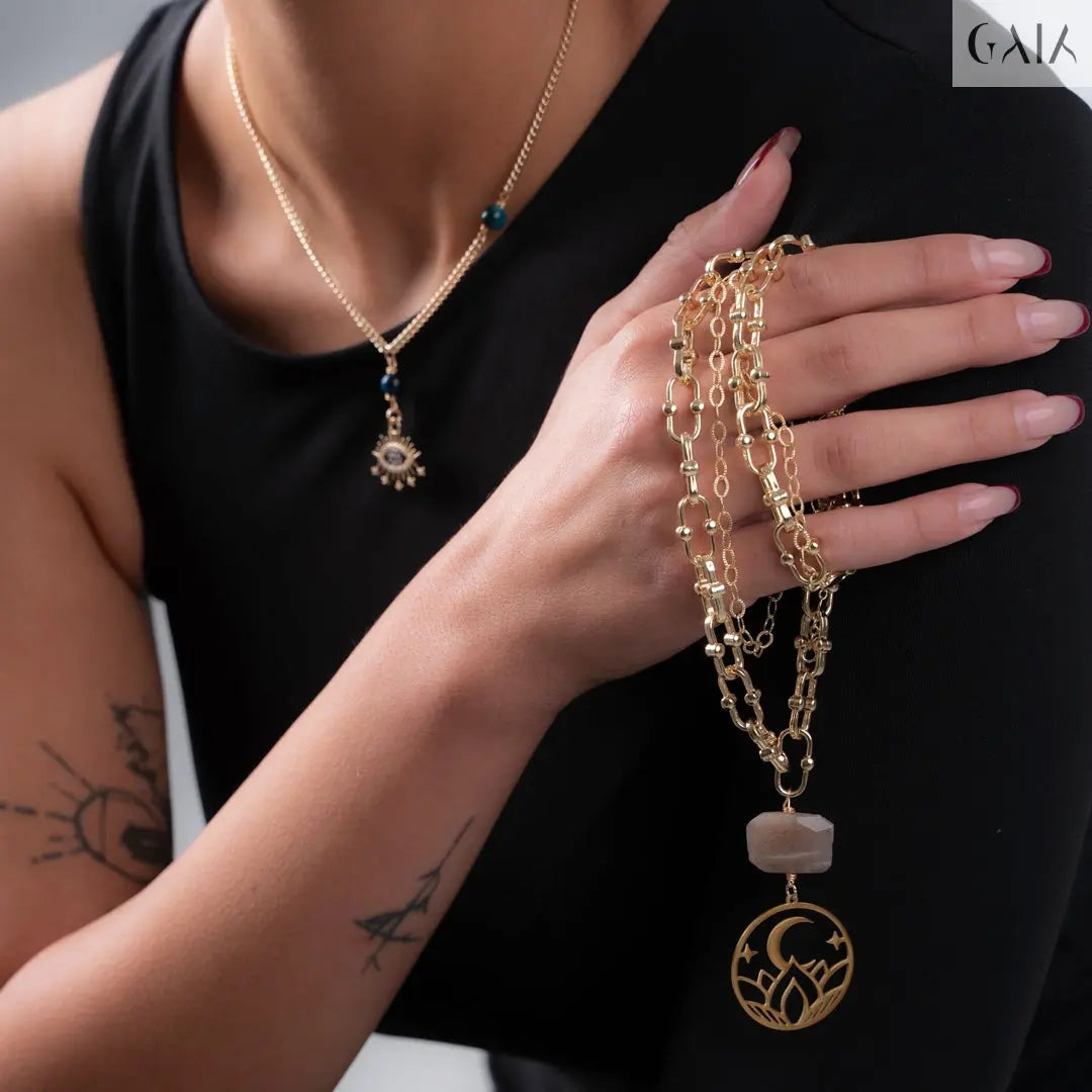 Brown Moonstone Necklace - GAIA - Jewellery Store