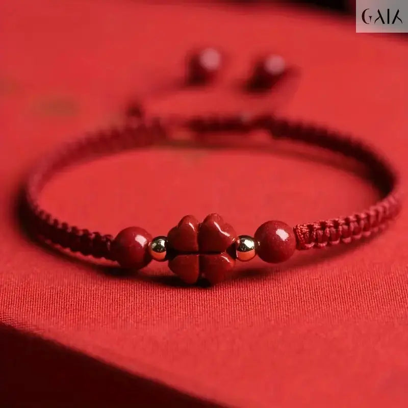 Clover Cinnabar Charm Bracelet - GAIA - Jewellery Store