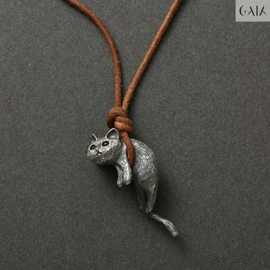 Curious Cat Pendant Jewelry Designers Necklace GAIA