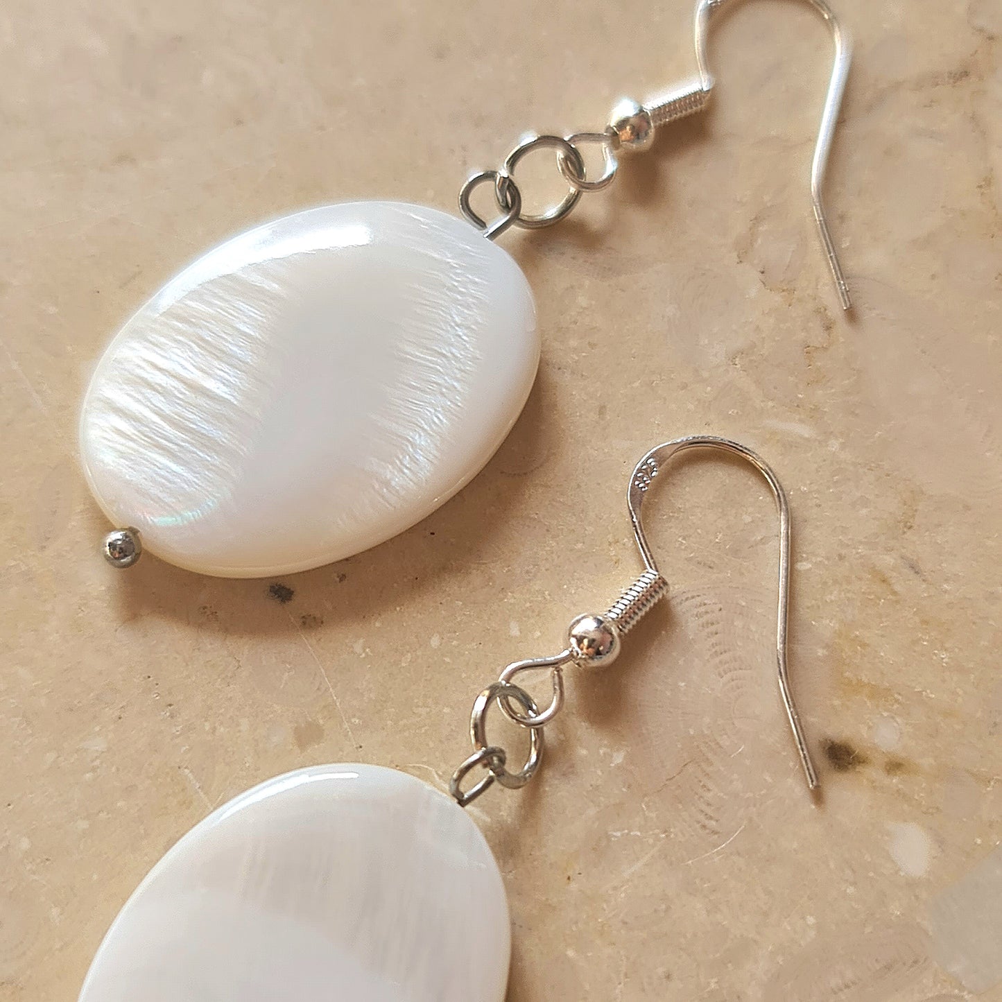 Mother of Pearl Cabochon Earrings