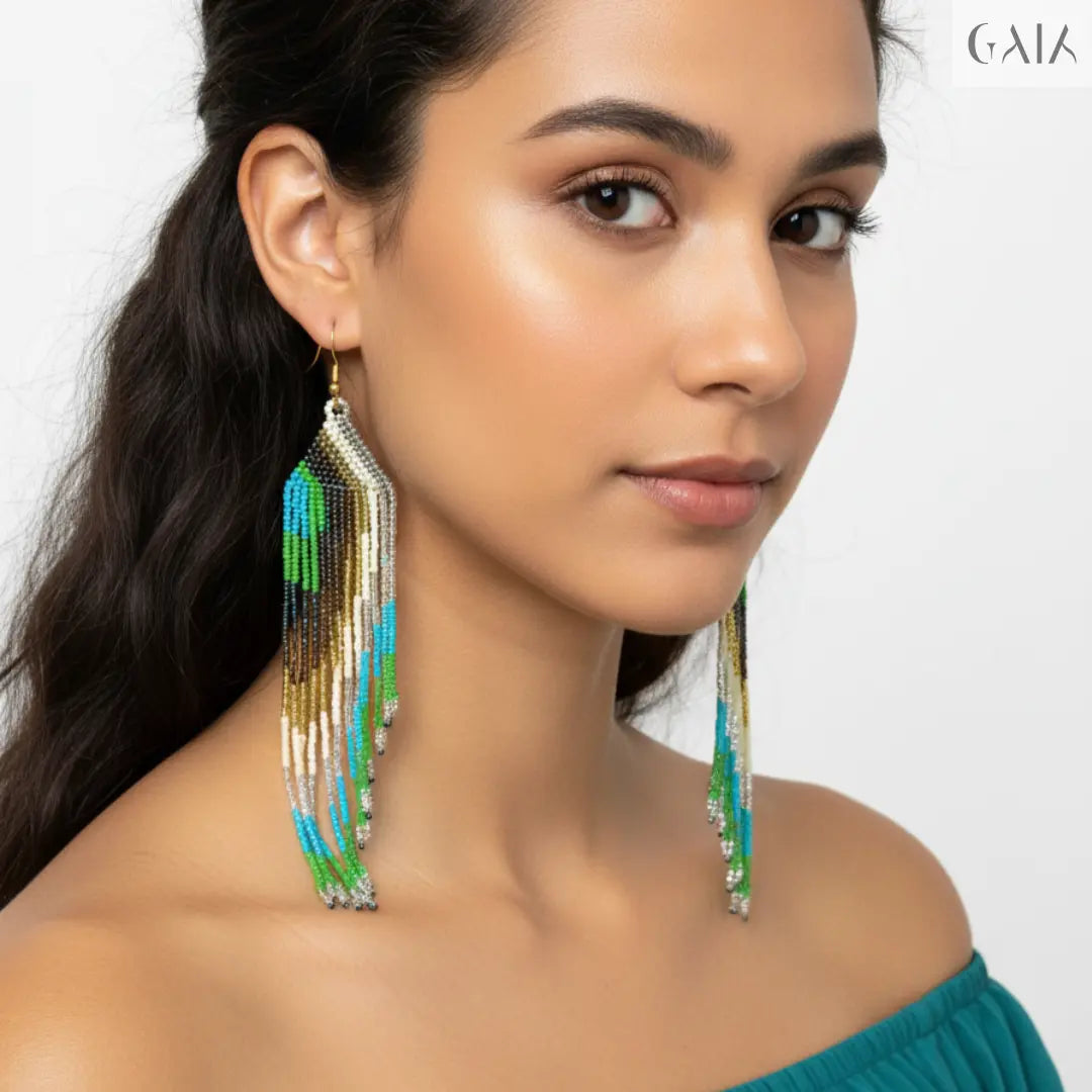 Handwoven Feather Earrings Jewelry Designers Earing GAIA