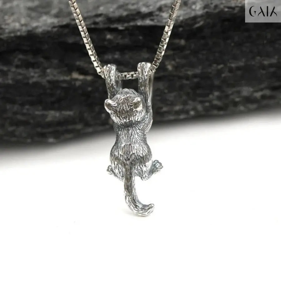Hanging Cat Necklace Jewelry Designers Necklace GAIA