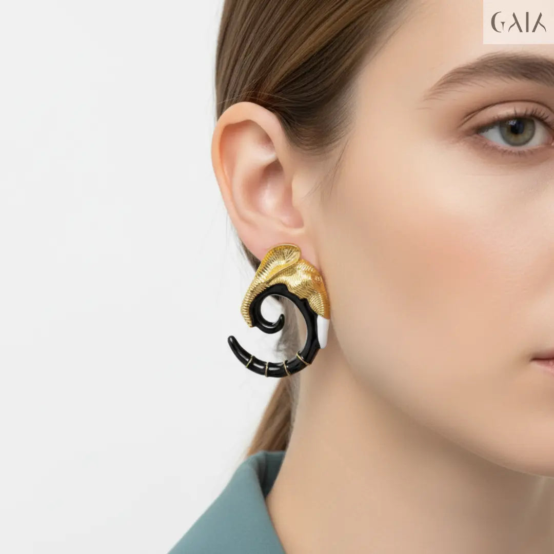Ivory Horn Couture Earrings - GAIA - Jewellery Store