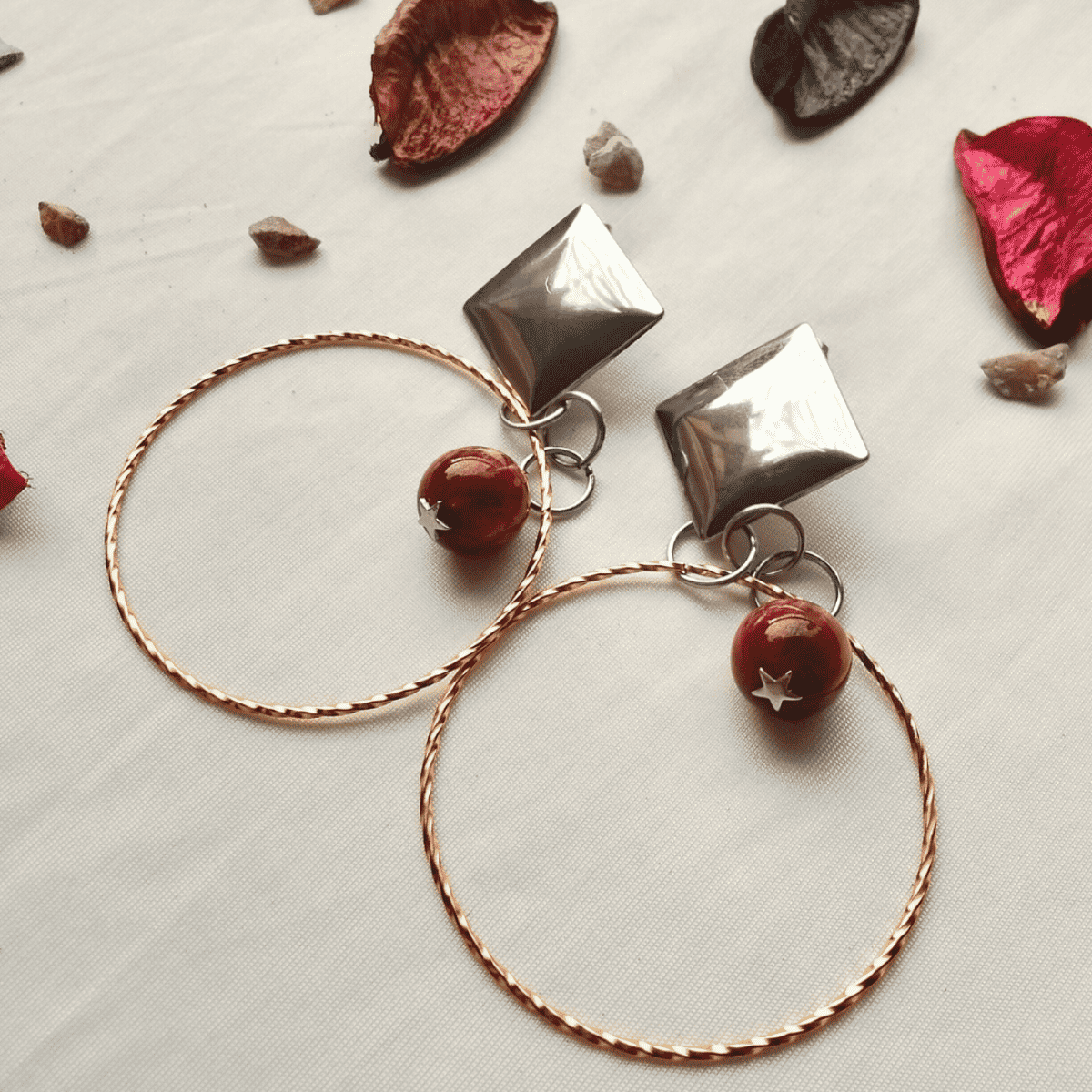Jasper Halo Earrings