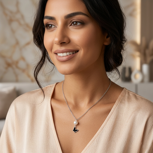 Butterfly Pearl Necklace