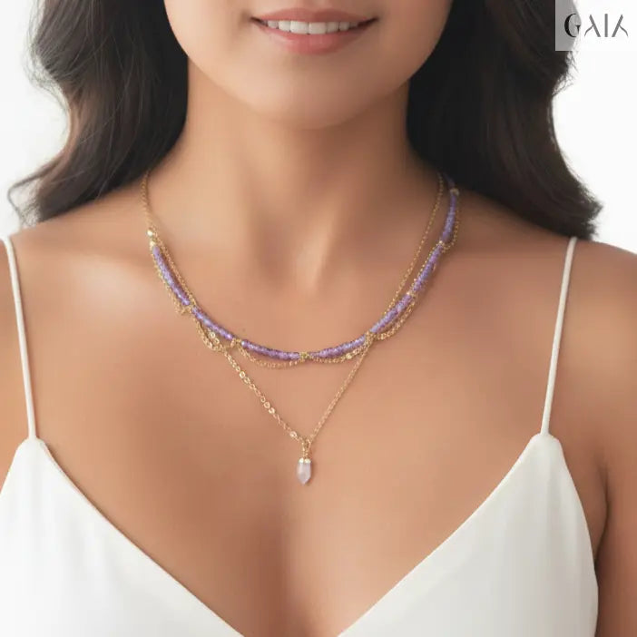 Rose Quartz Drop Necklace - GAIA - Jewellery Store