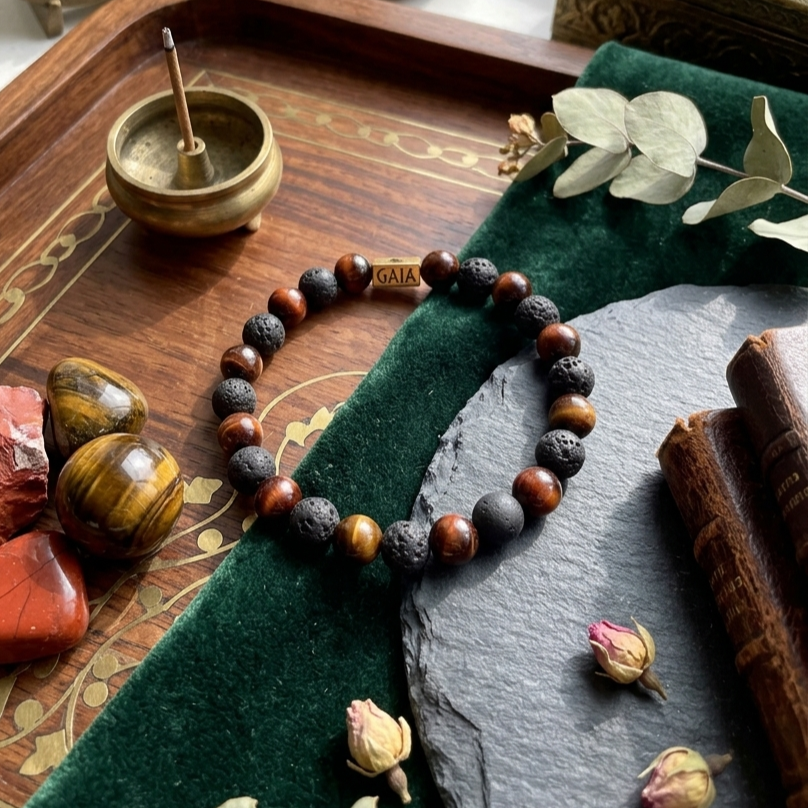 Tiger Eye & Lava Bracelet