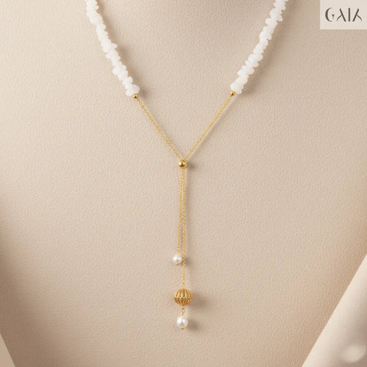 White Moonstone Necklace GAIA Necklace GAIA