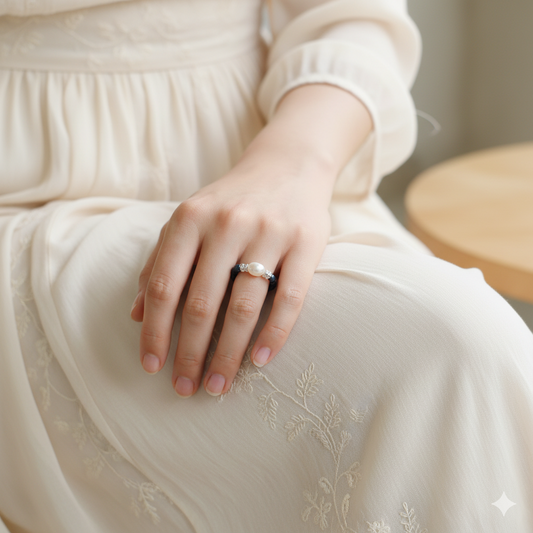 Black Pearl Ring - GAIA - Jewellery Store