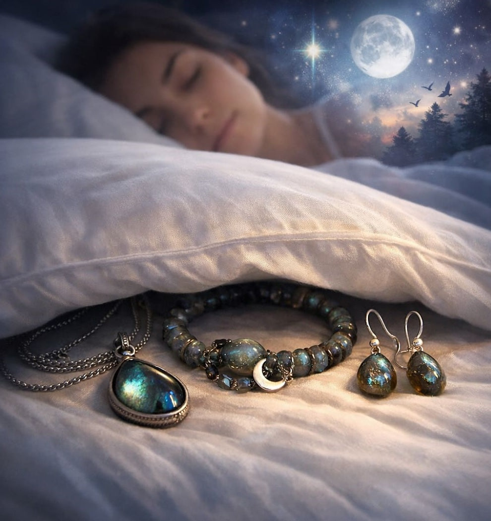 Labradorite Under Pillow – Enhance Your Sleep with Gaia’s Exquisite Jewelry