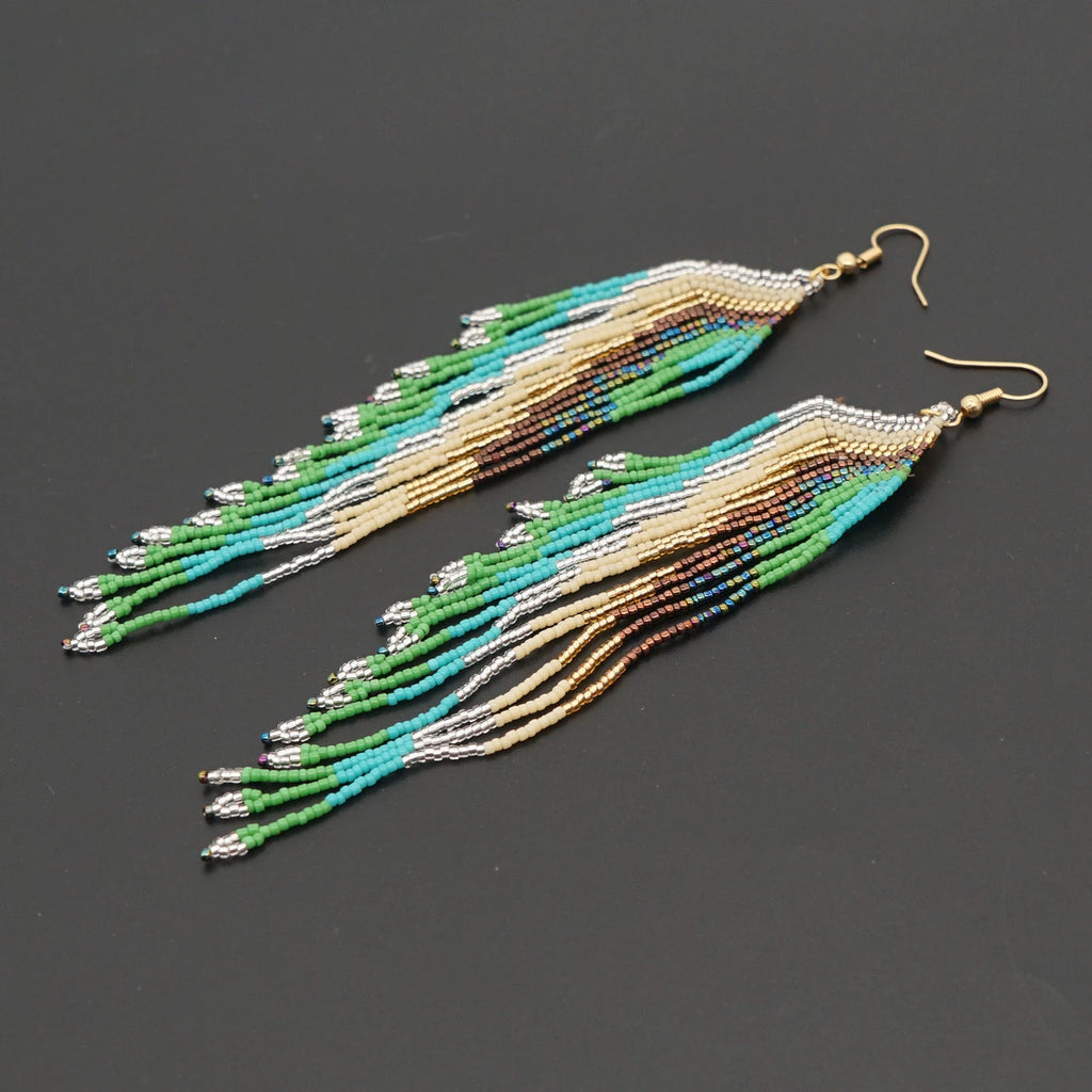 Handwoven Feather Earrings