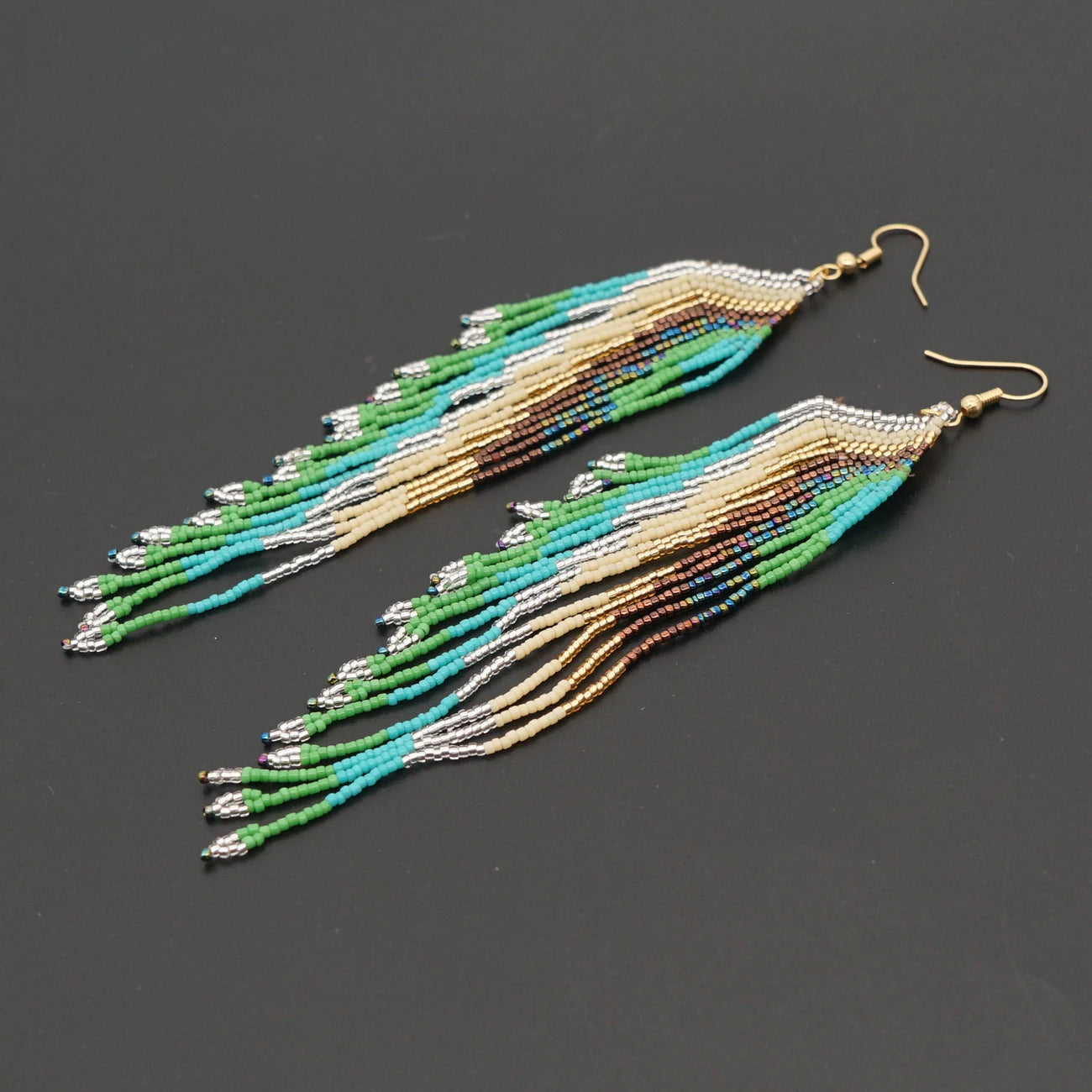 Handwoven Feather Earrings
