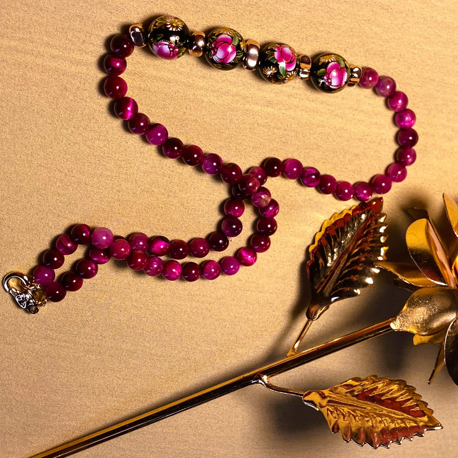 Pink Tiger Eye Necklace