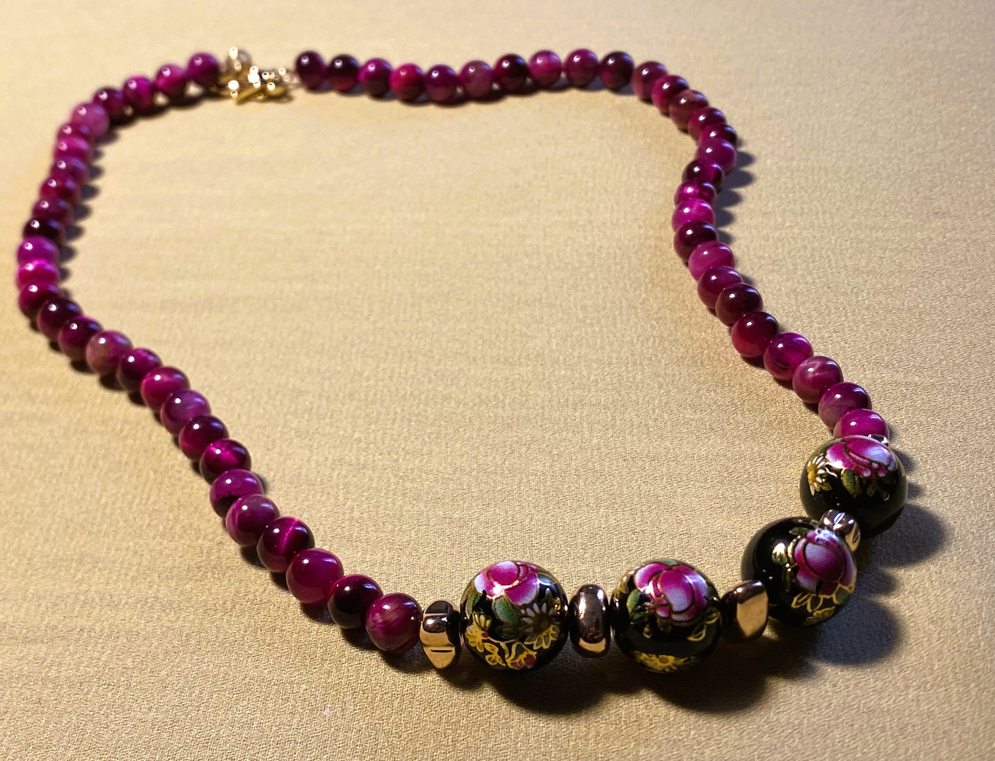 Pink Tiger Eye Necklace