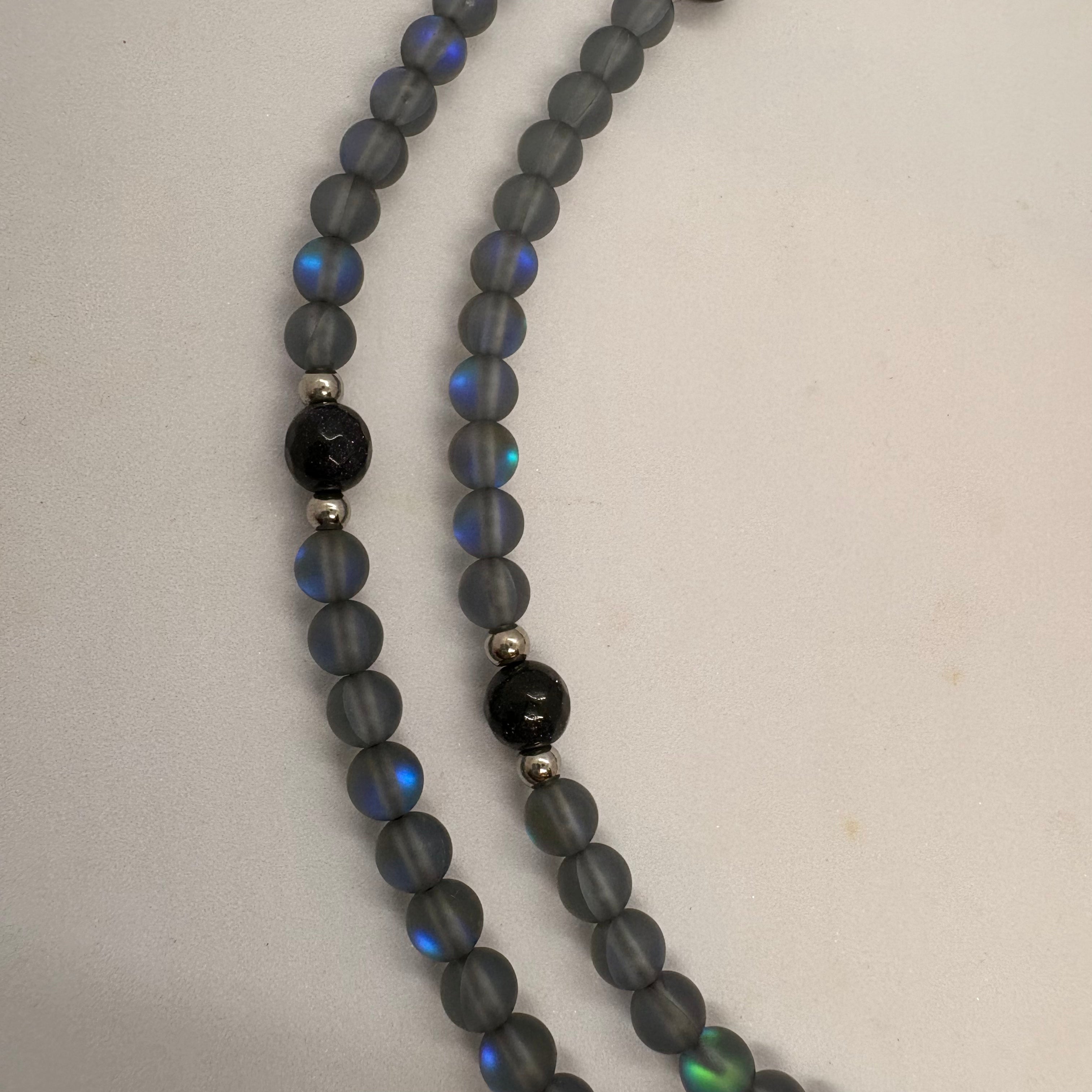Grey Synthetic Moonstone Sabha Necklace - GAIA Global