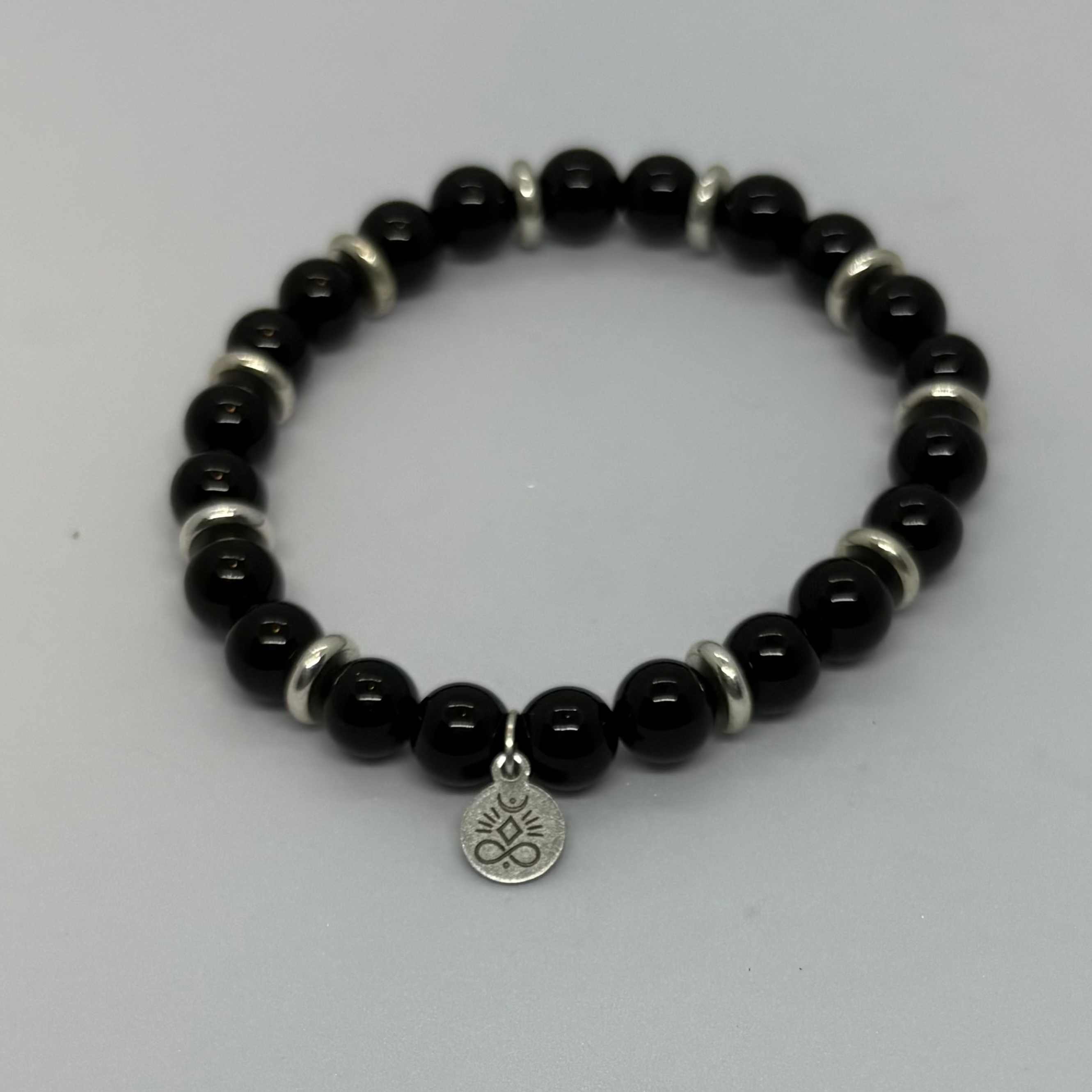 Smooth Black Agates bracelet