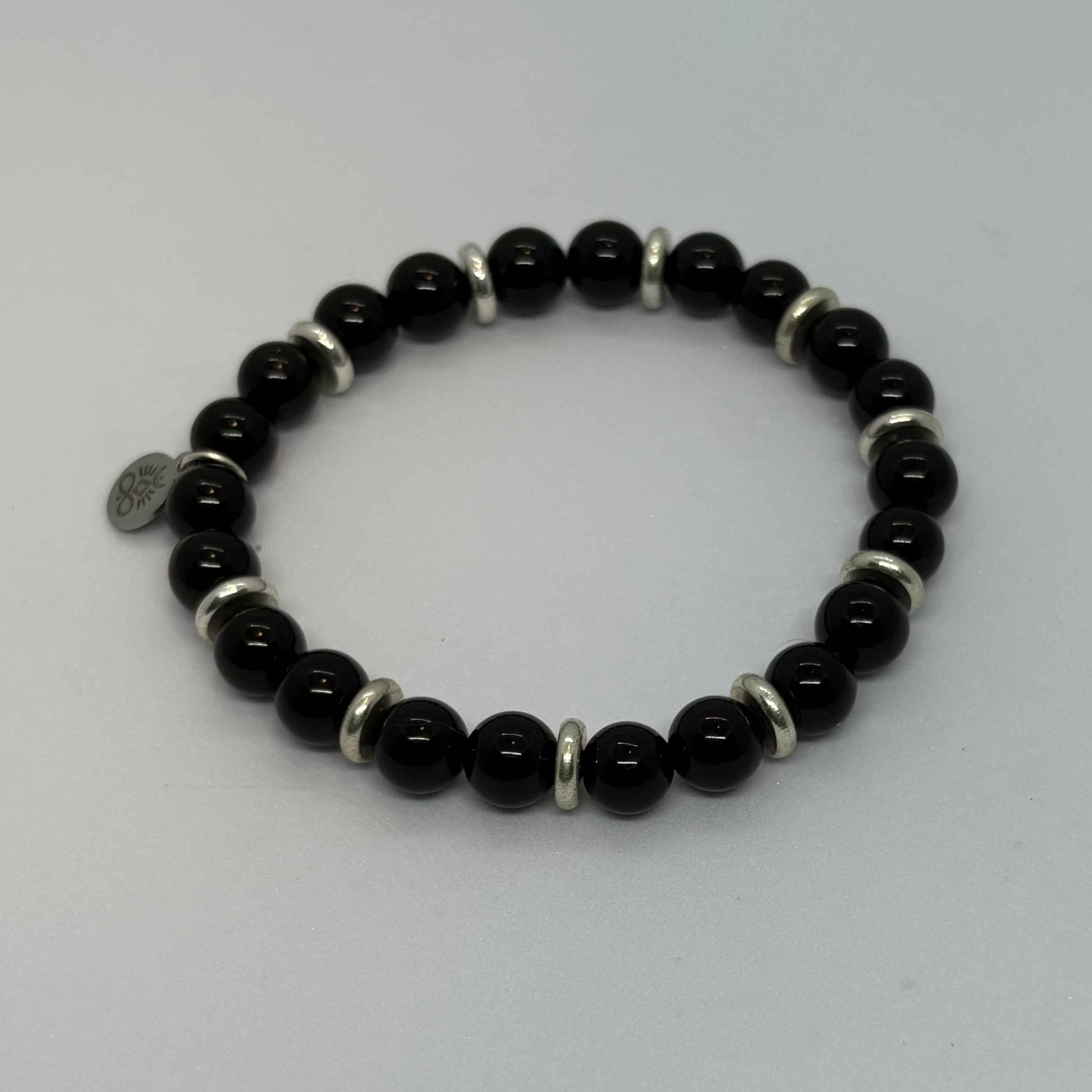 Smooth Black Agates bracelet