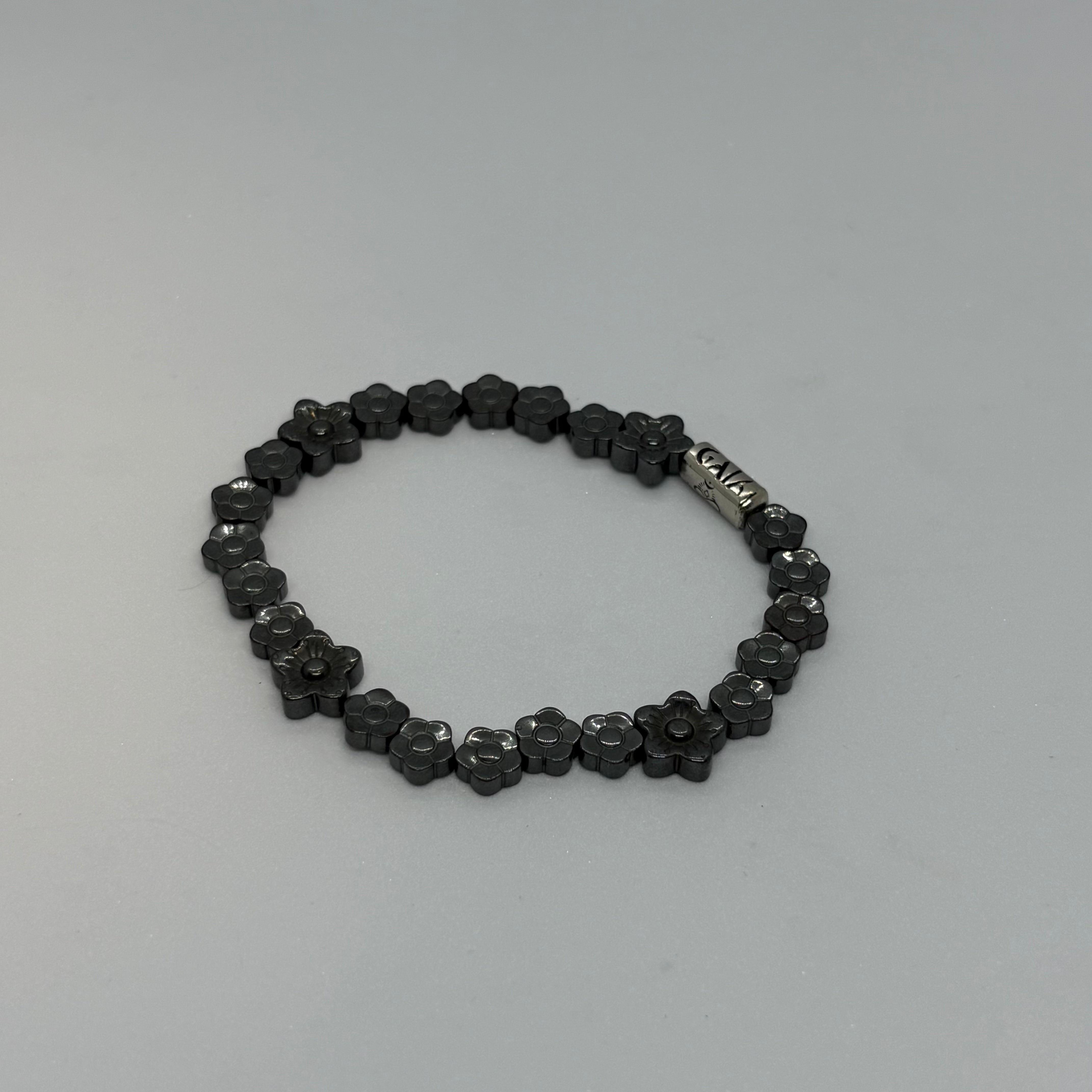 Natural black hematite bracelet