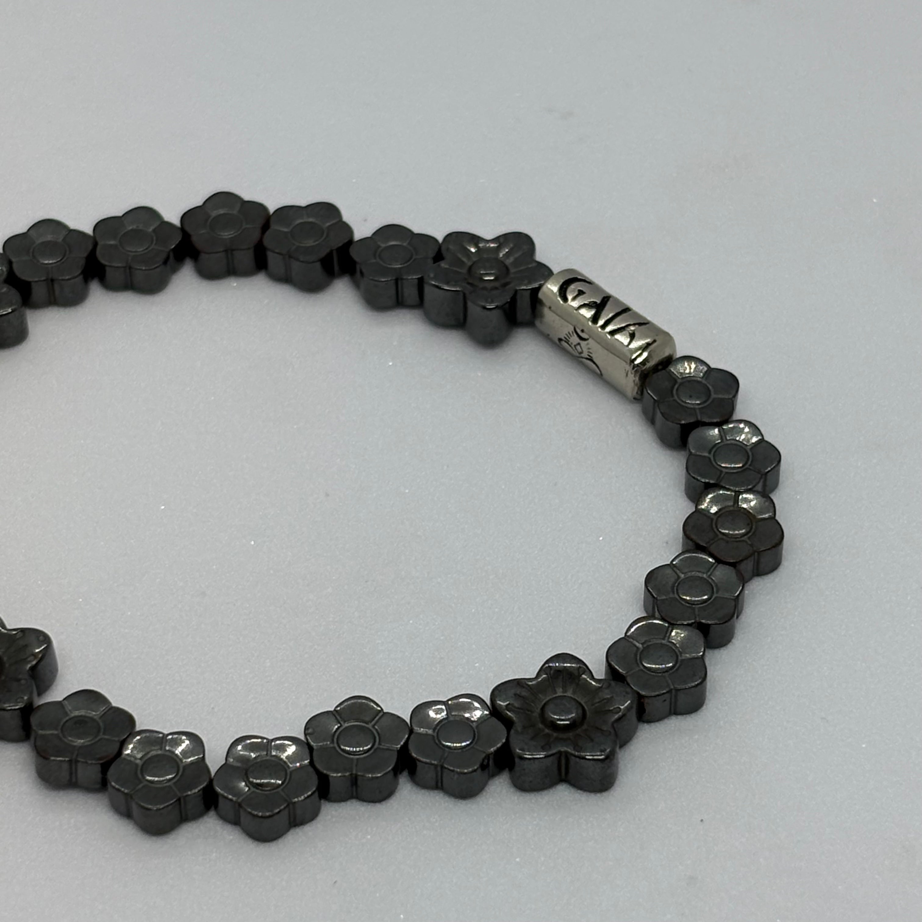 Natural black hematite bracelet