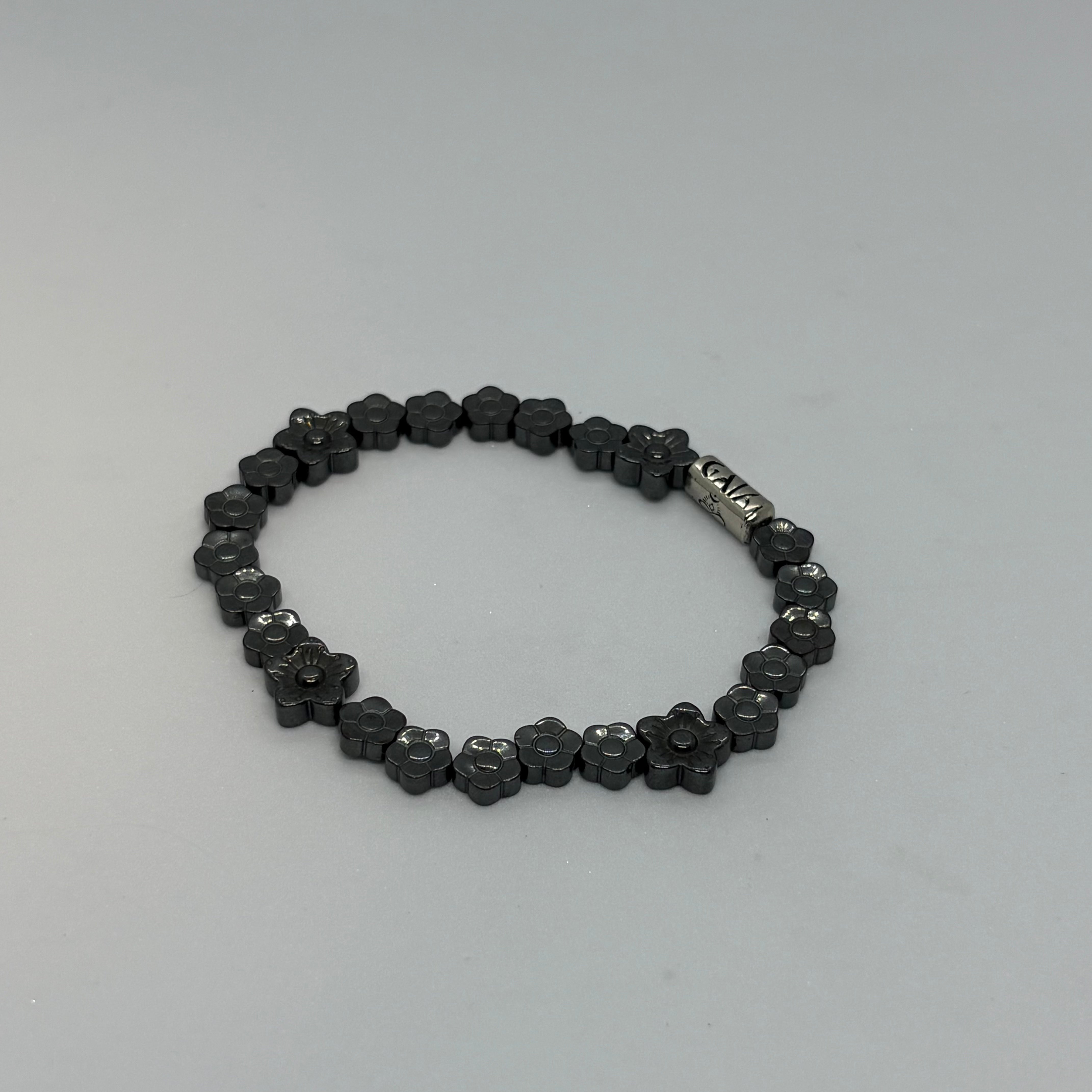 Natural black hematite bracelet