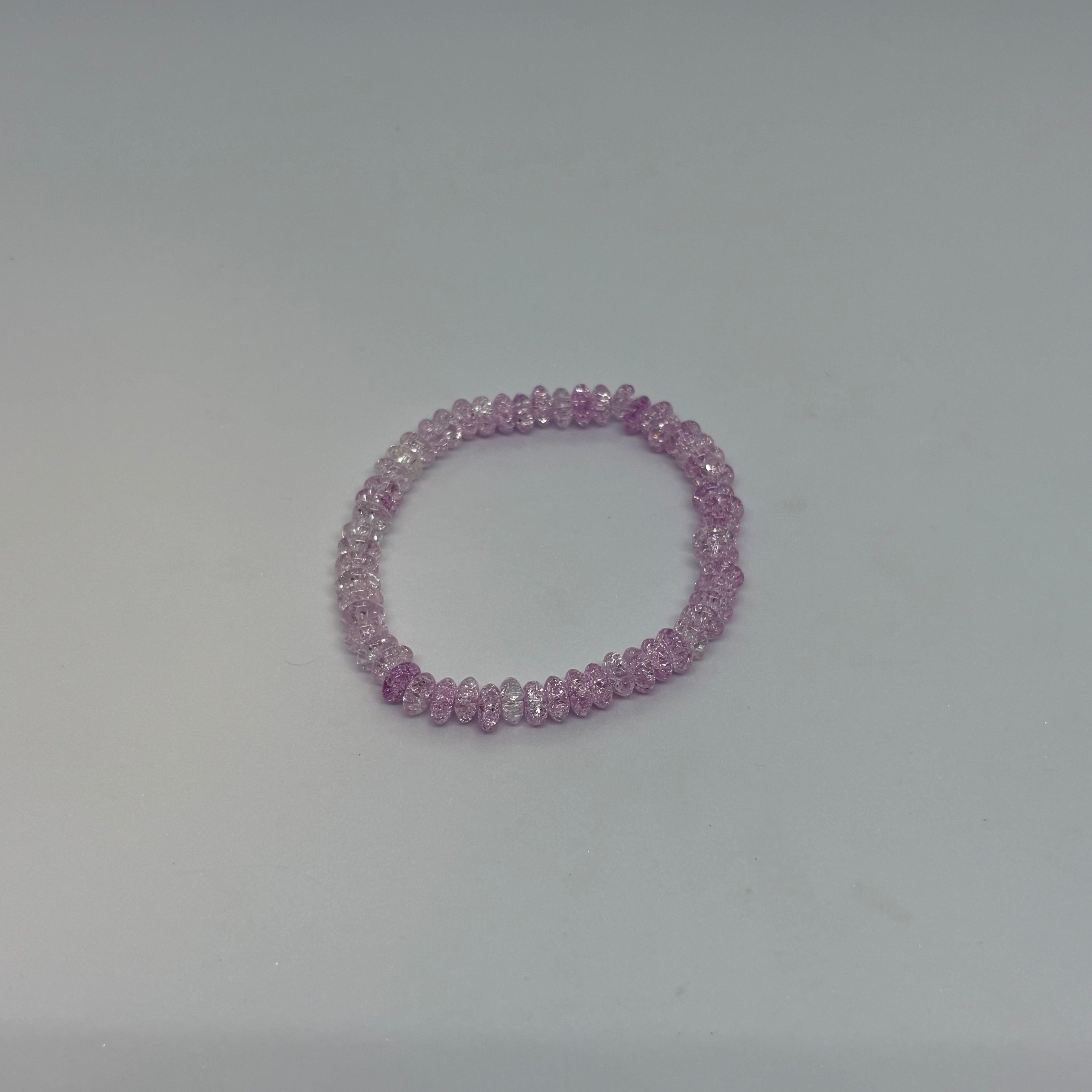 Pink crystal bracelet cracked quartz