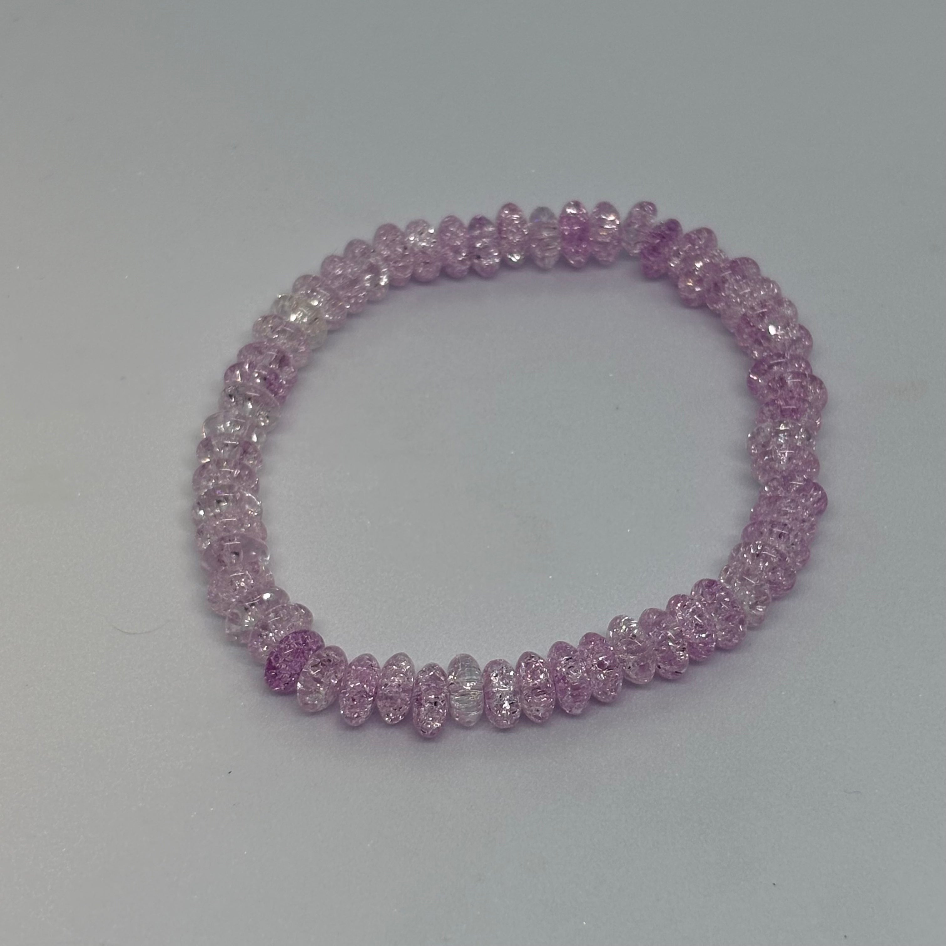 Pink crystal bracelet cracked quartz