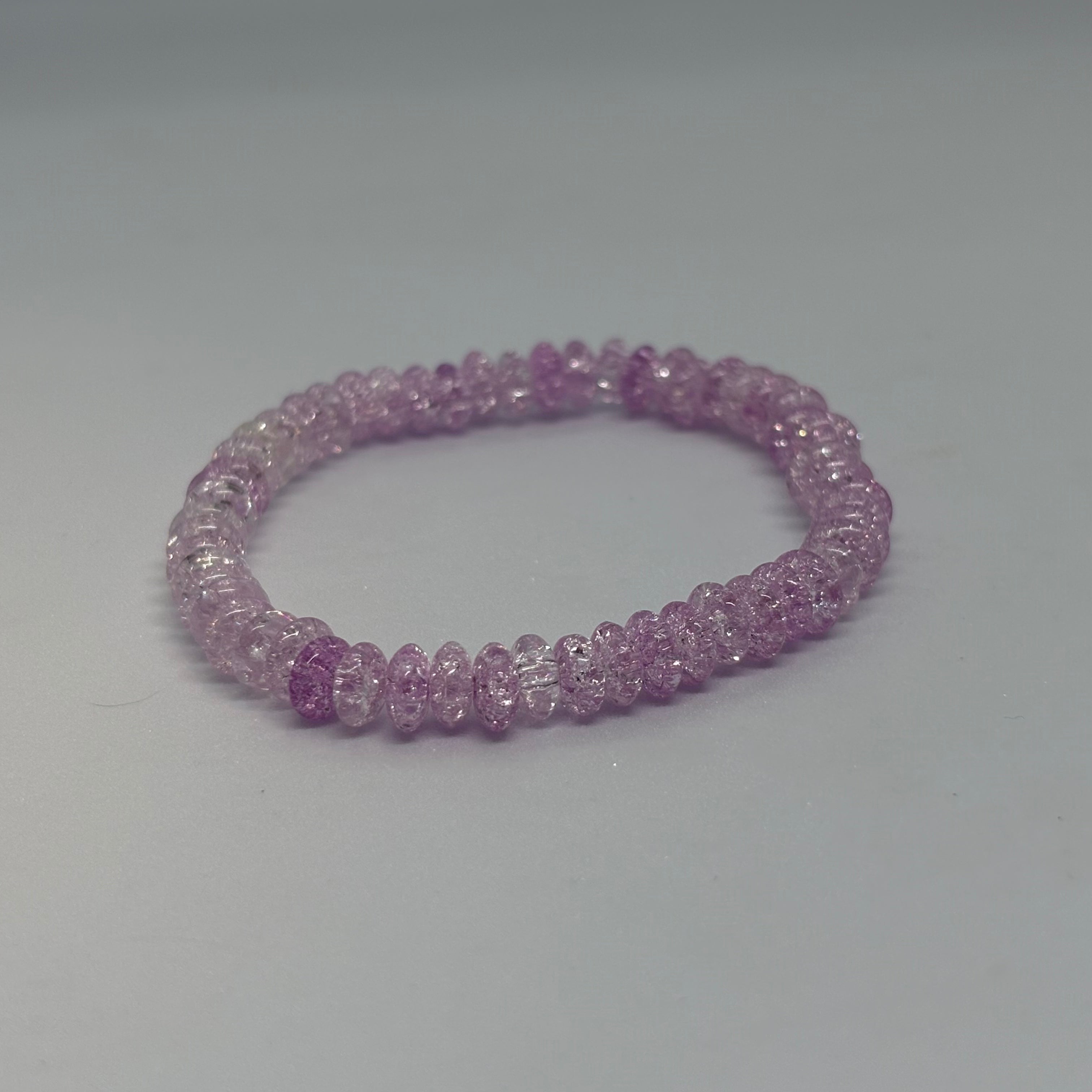 Pink crystal bracelet cracked quartz