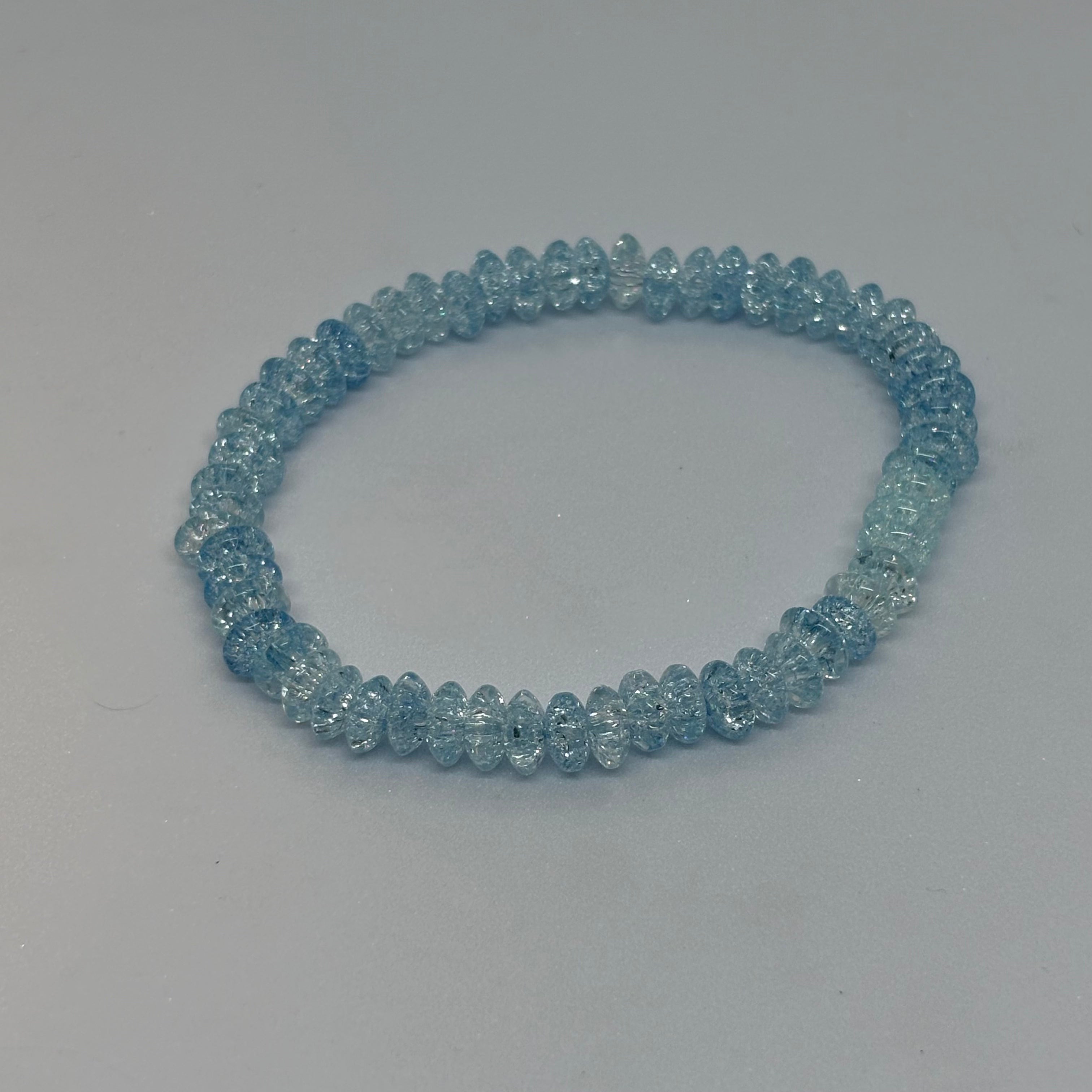 Blue crystal bracelet cracked quartz