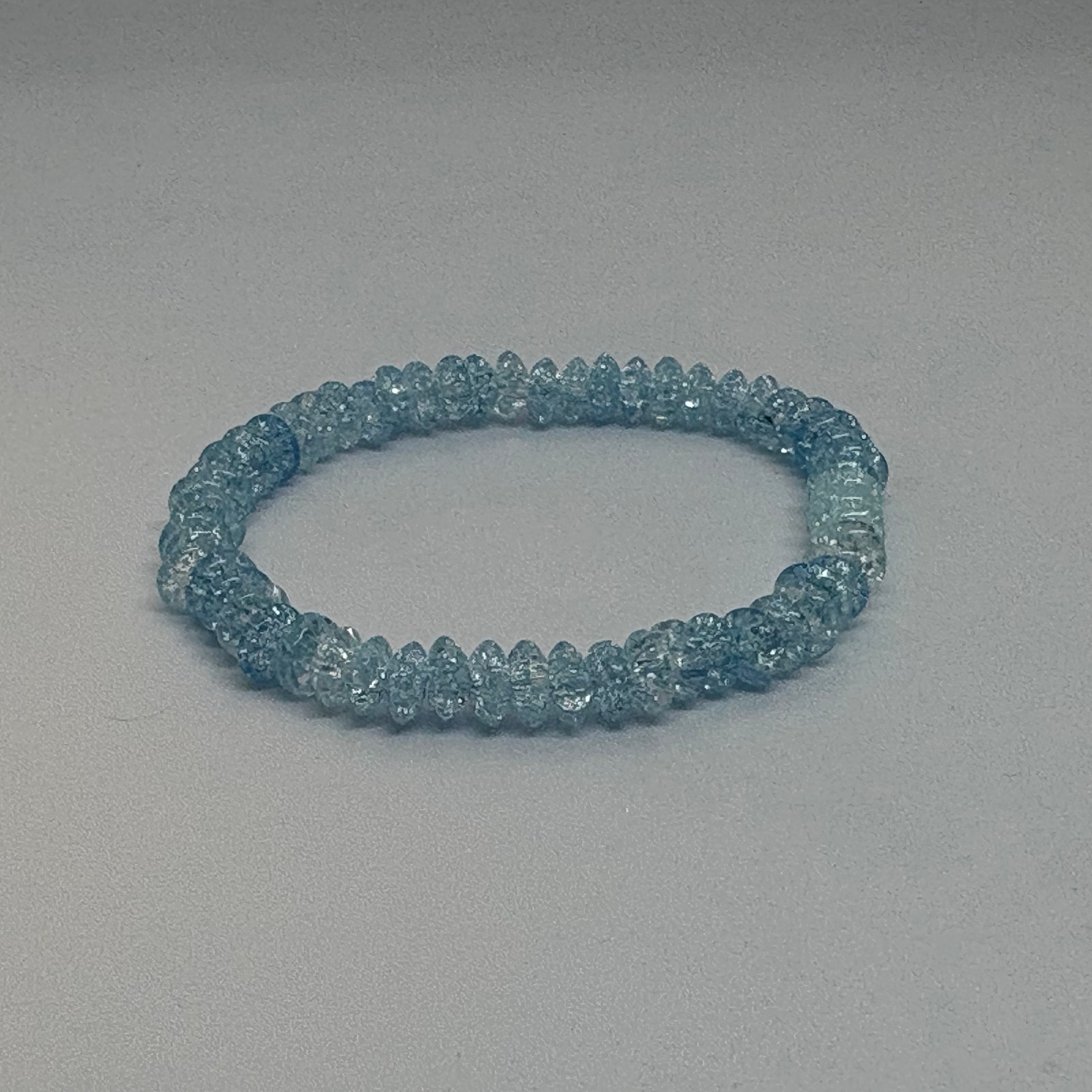 Blue crystal bracelet cracked quartz