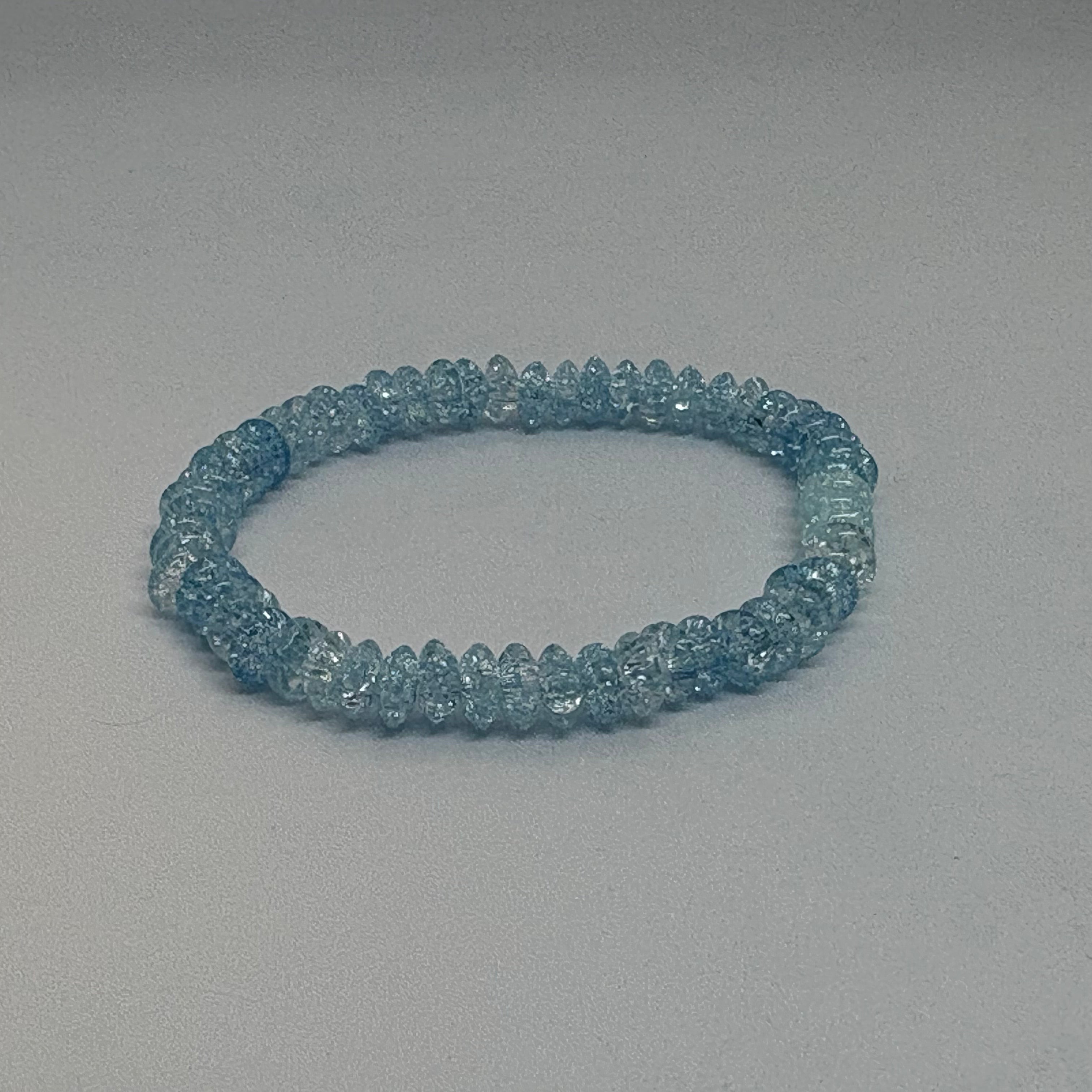 Blue crystal bracelet cracked quartz