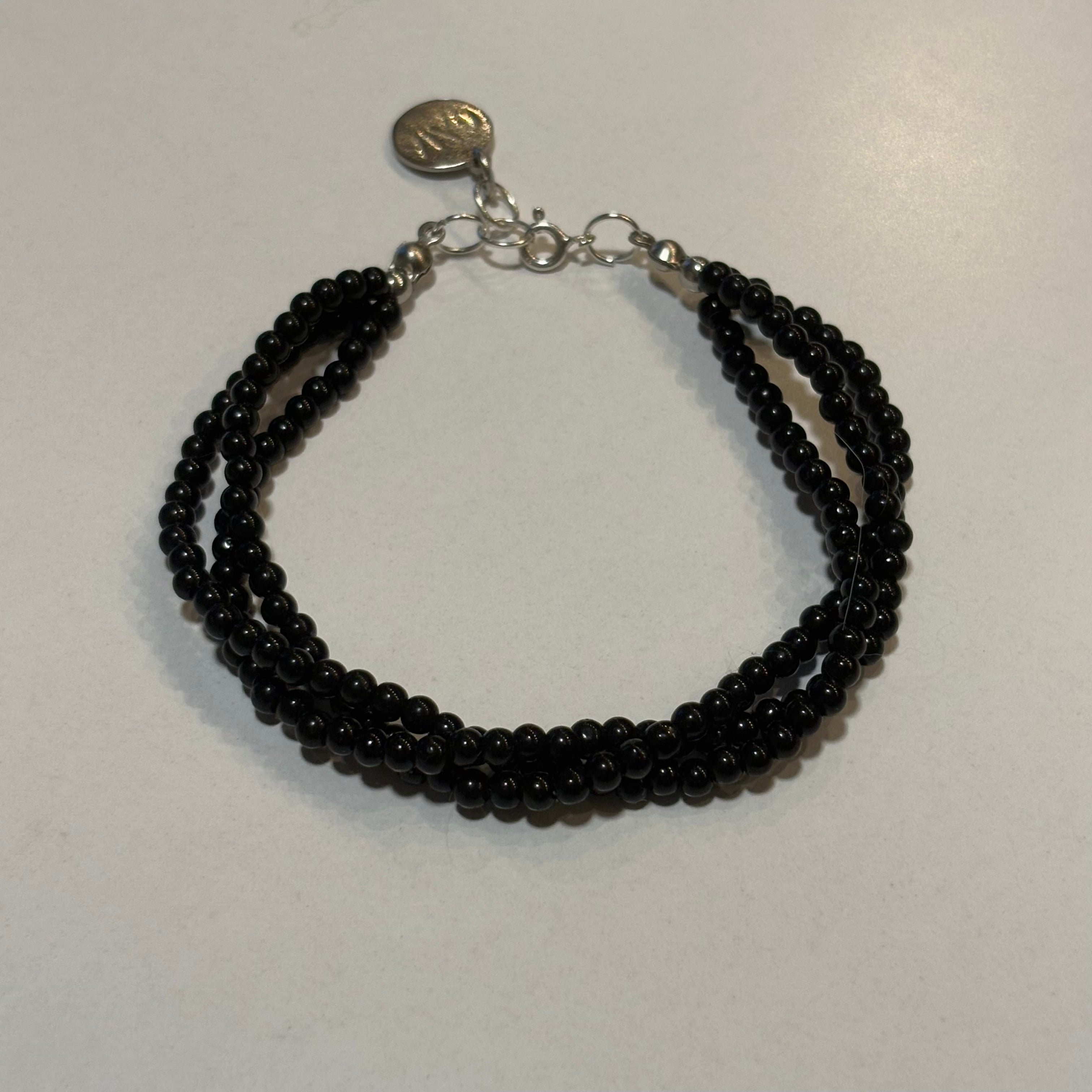 Twisted Black Agate Bracelet