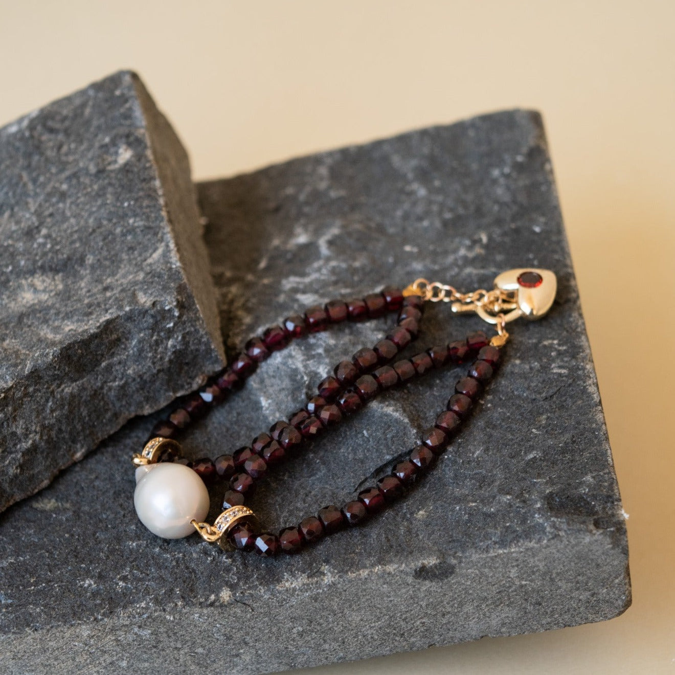 red garnet stone bracelet