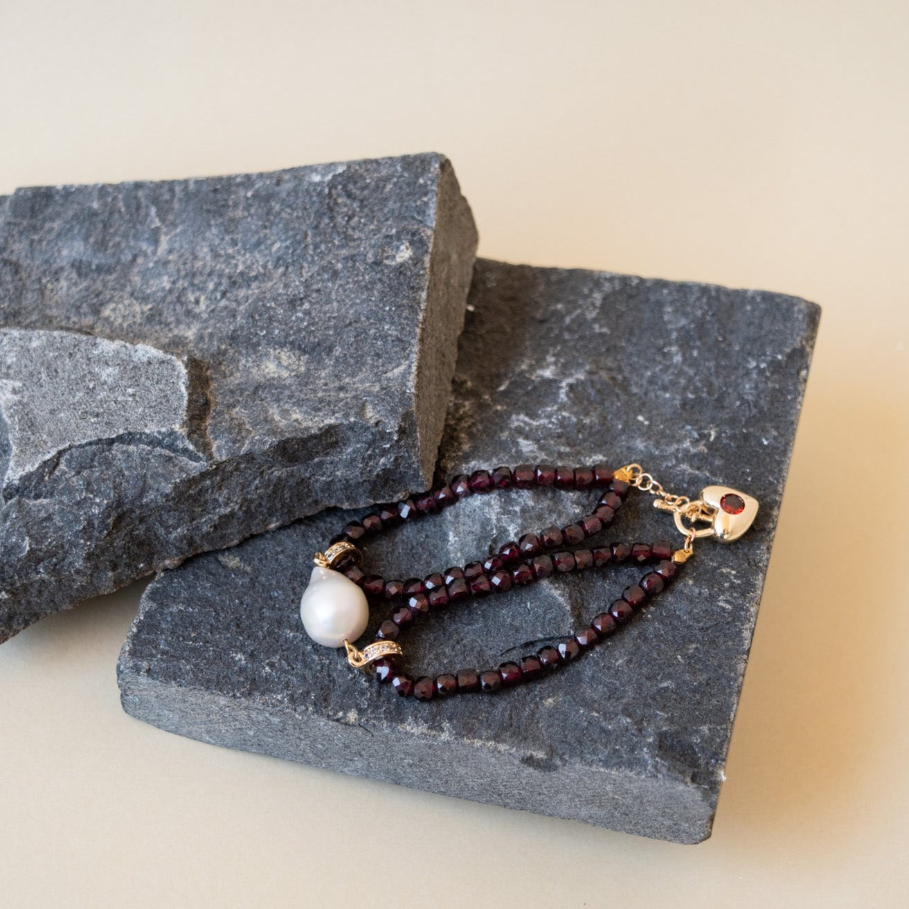 red garnet stone bracelet