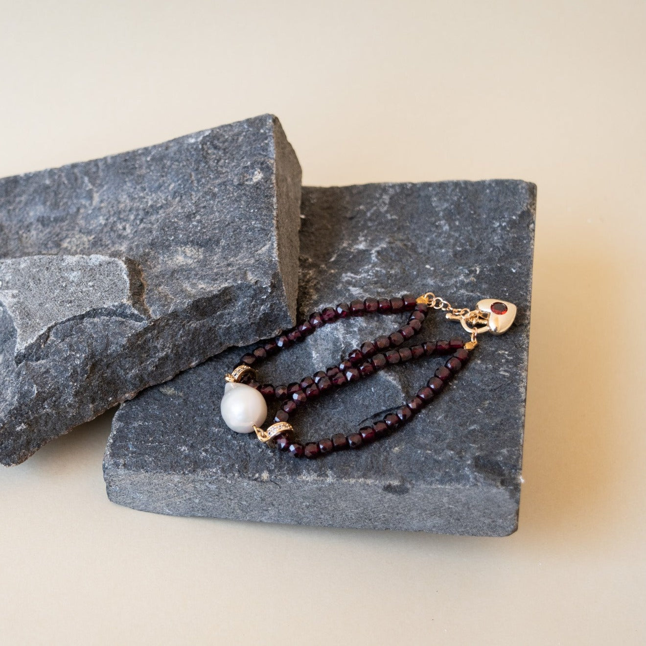 red garnet stone bracelet