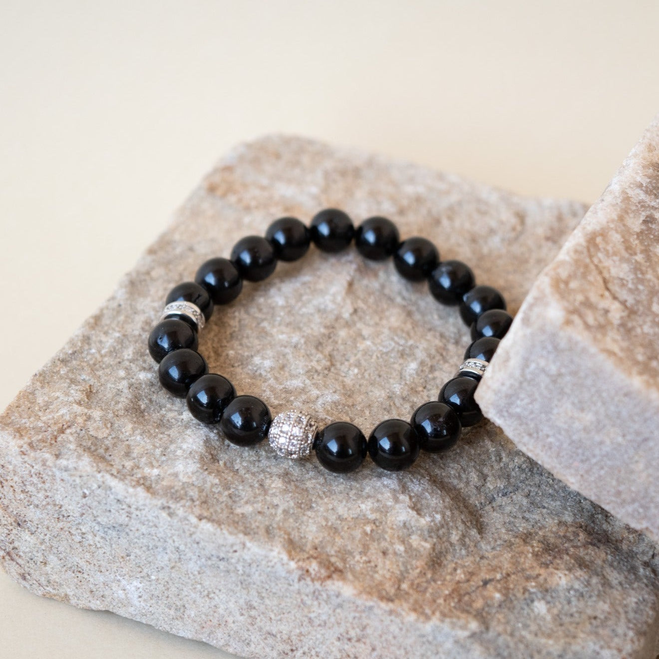 Black Natural Agate bracelet - Indulge in luxury with our Black Natural Agate bracelet. Crafted with genuine agate, this bracelet exudes sophistication and elegance. Adorn your wrist with the beauty of nature and feel the grounding energy of agate. A must