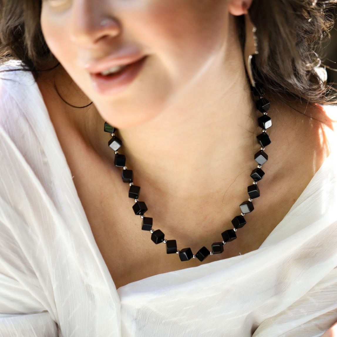 black agate necklace