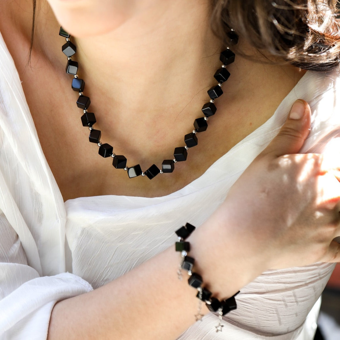 black agate necklace