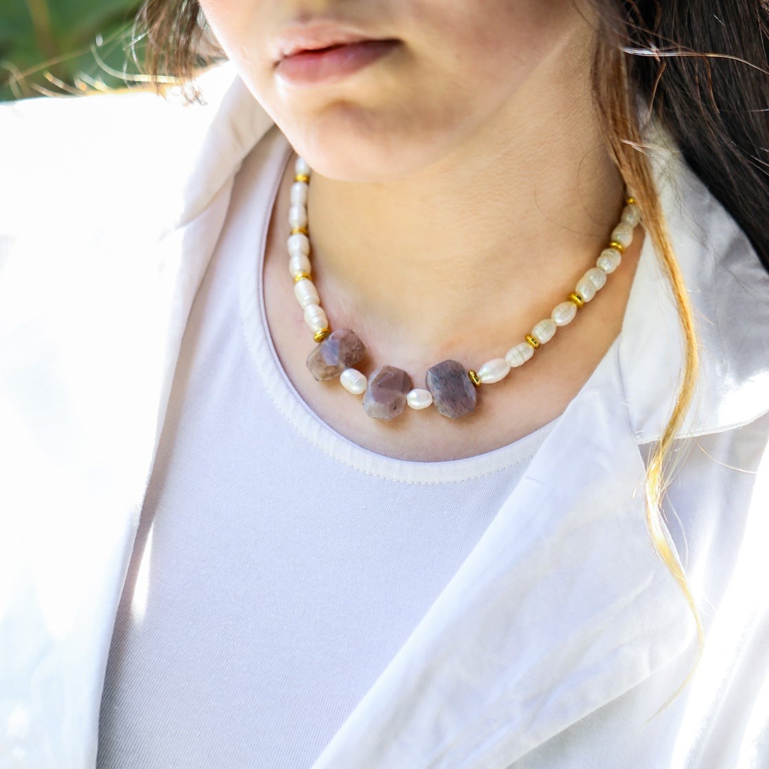  women's moonstone necklace