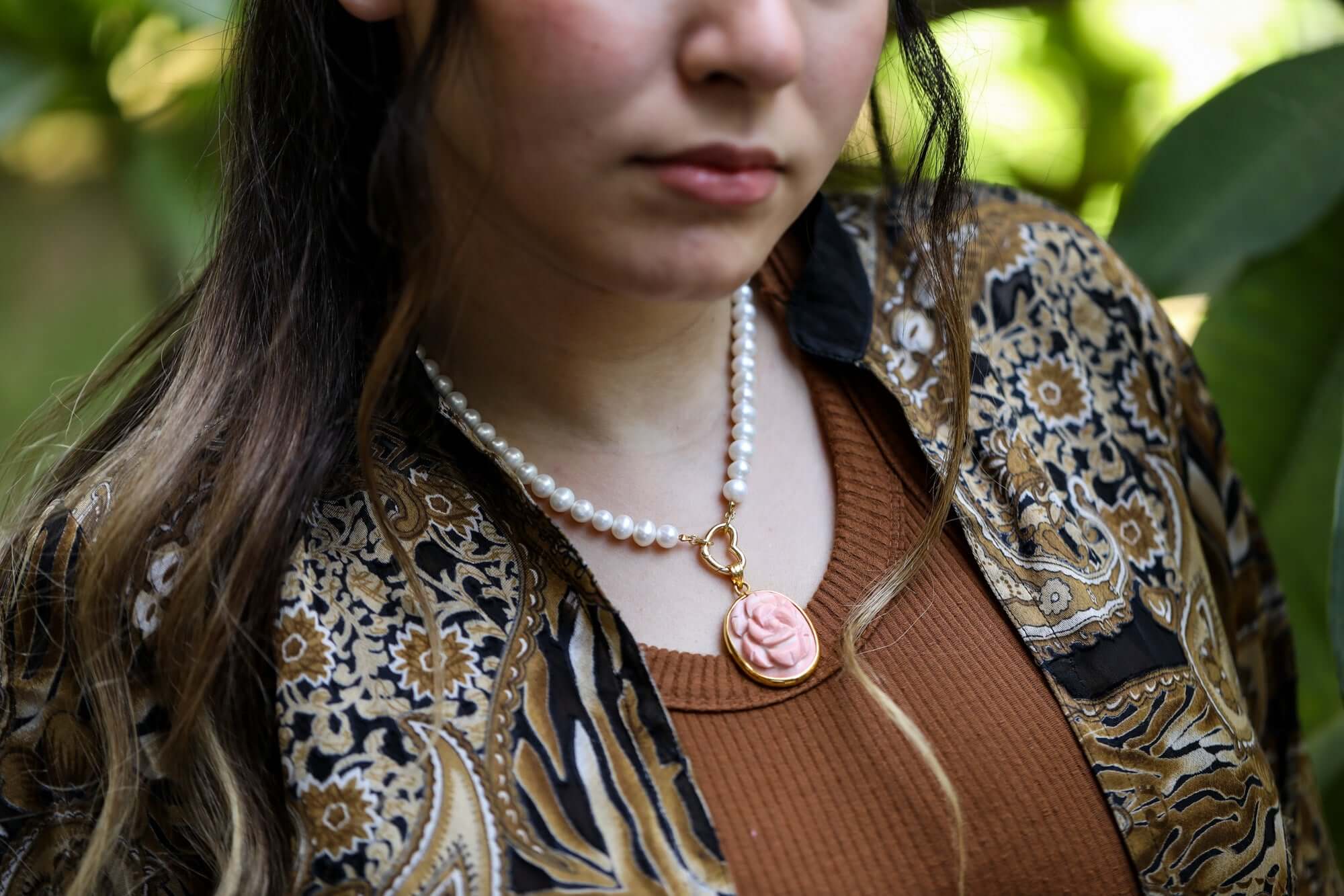 Rose gold cross necklace