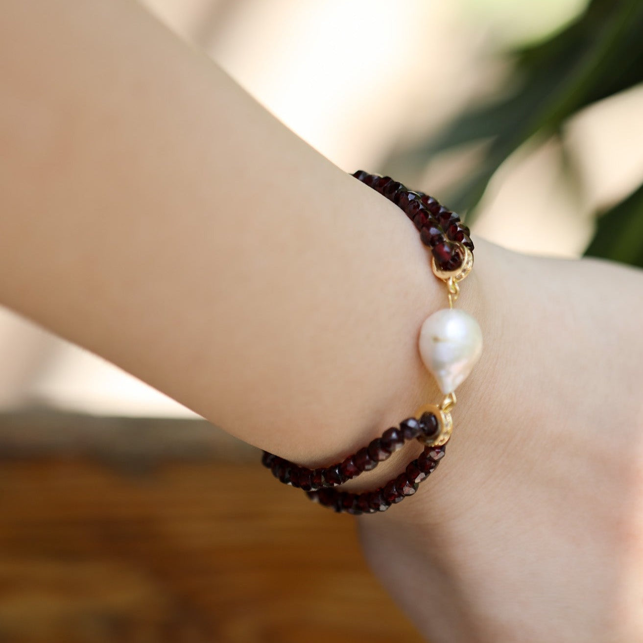 red garnet stone bracelet