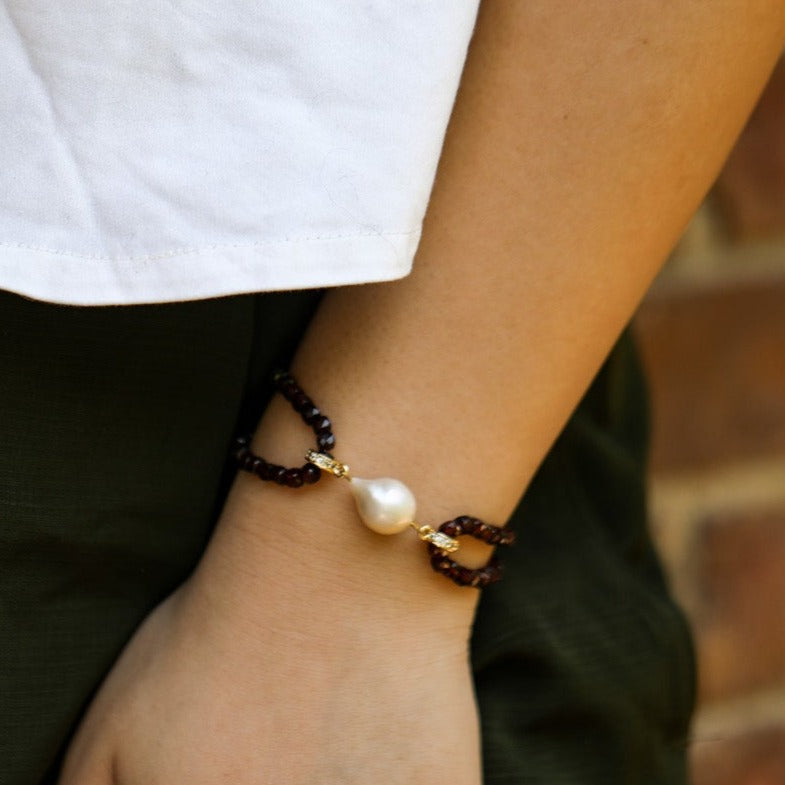 red garnet stone bracelet