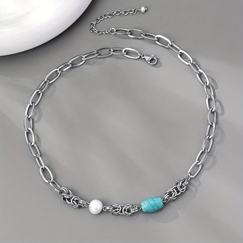 Steel & Stone Necklace Jewelry Designers  Necklace
