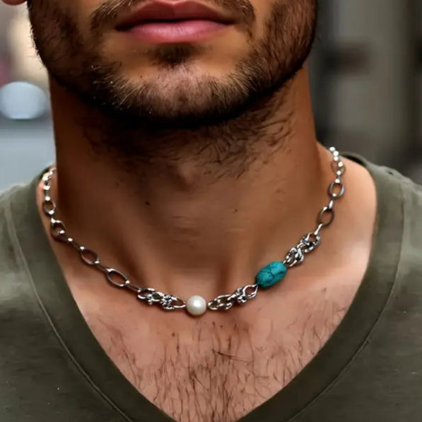 Steel & Stone Necklace Jewelry Designers  Necklace
