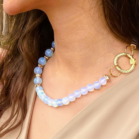 White Opal Necklace GAIA  Necklace GAIA