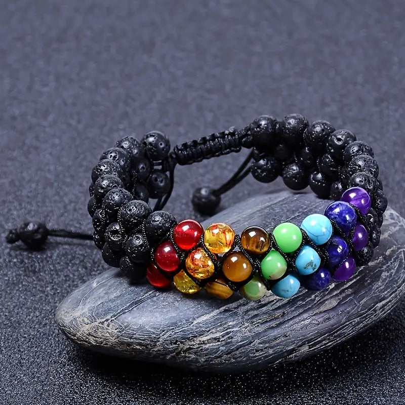 Triple Layer 7 Chakra Bracelet - GAIA Global