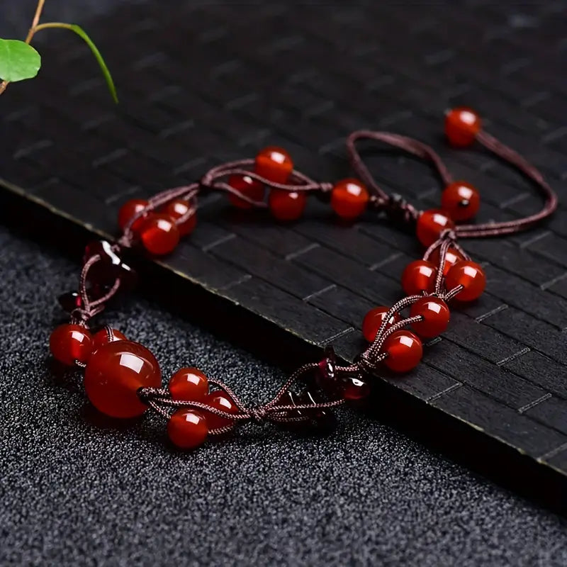 Natural Red Agate Bracelet