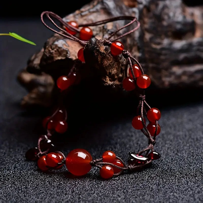 Natural Red Agate Bracelet