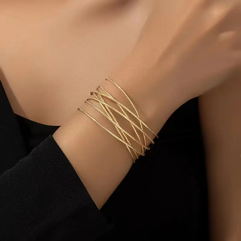 18K Gold Plated Metal Thread Bracelet - GAIA